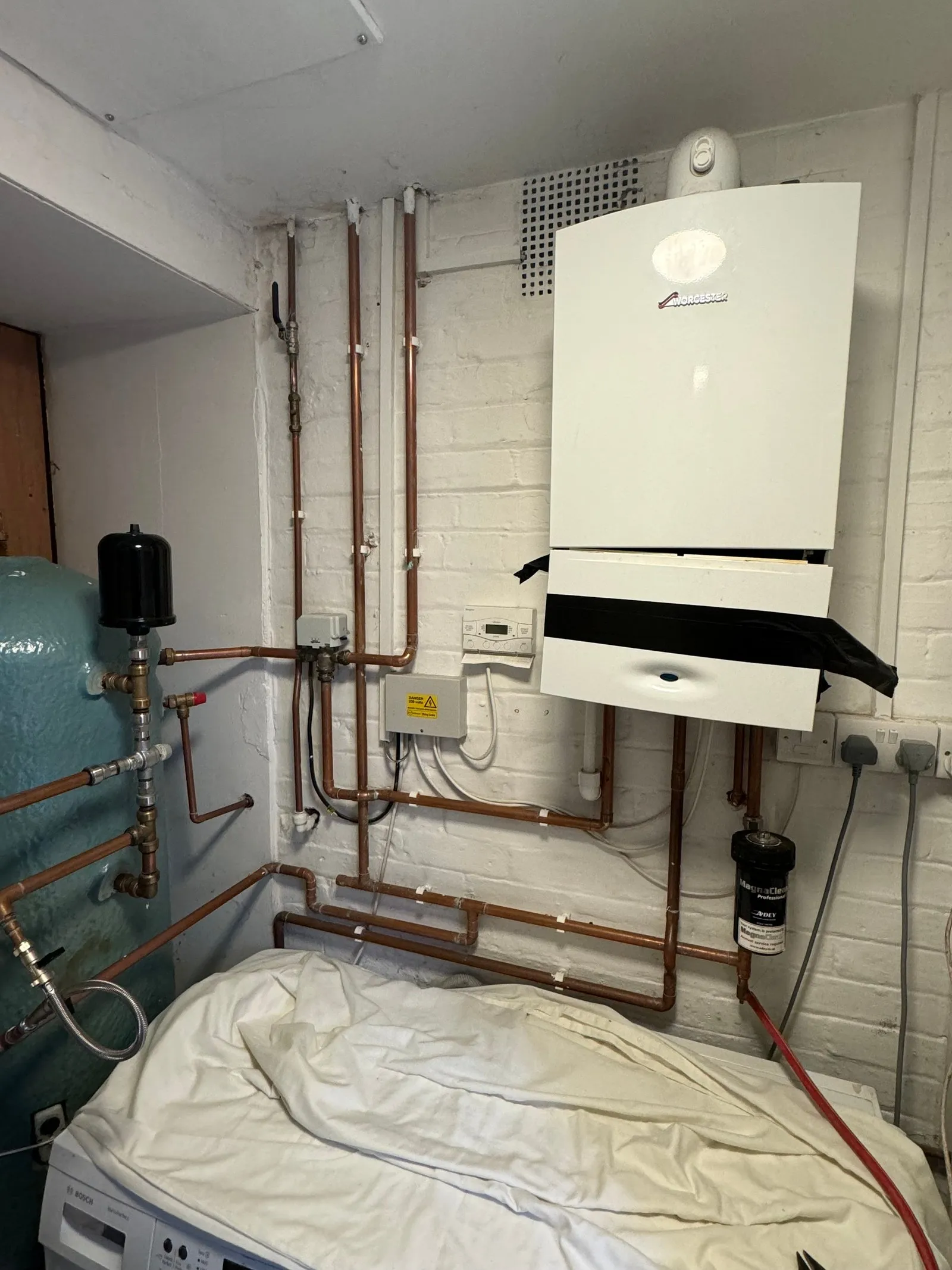 The new Glow-worm Energy 30s boiler in the Westbourne utility room