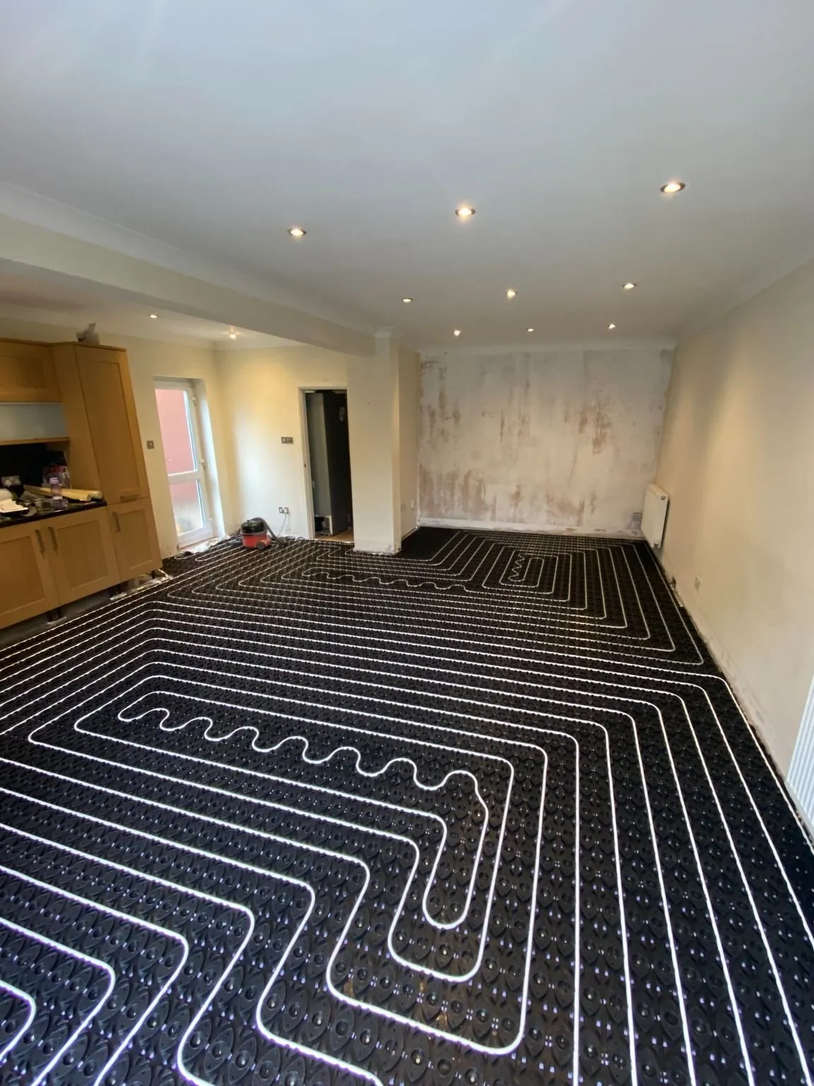Low profile underfloor heating system connected to the old Worcester boiler