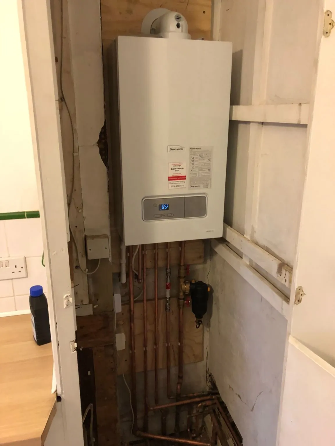 Gravity fed boiler replacement to combi Glow worm boiler